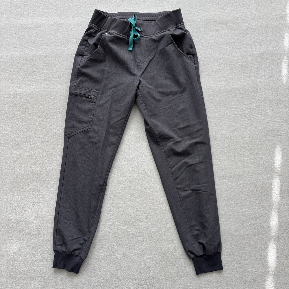 FIGS‎ Women Sz Small Zamora Jogger Graphite Gray Scrub Pants Bottoms Drawstring
